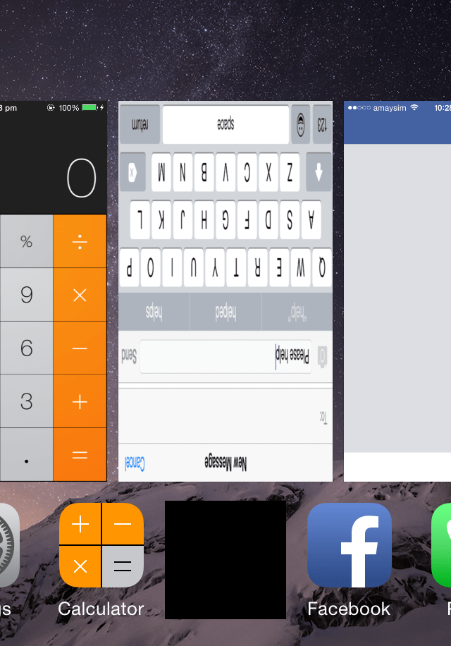 cocoa touch Multitasking app switcher screenshot is upsidedown for