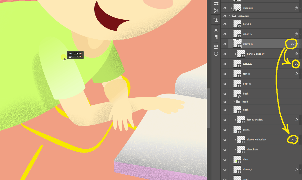 How to link objects to each other in Adobe Illustrator? Graphic