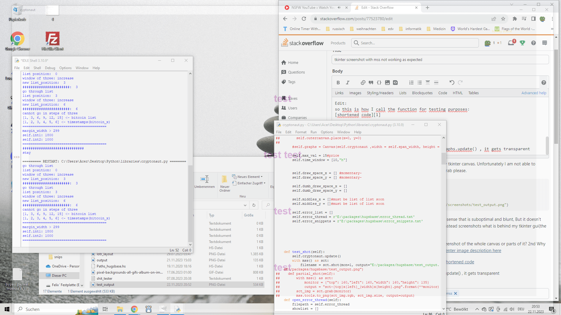 python tkinter screenshot with mss not working as expected Stack