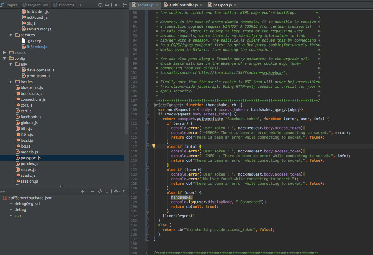 node.js Sails, Sockets, and Authorization Stack Overflow