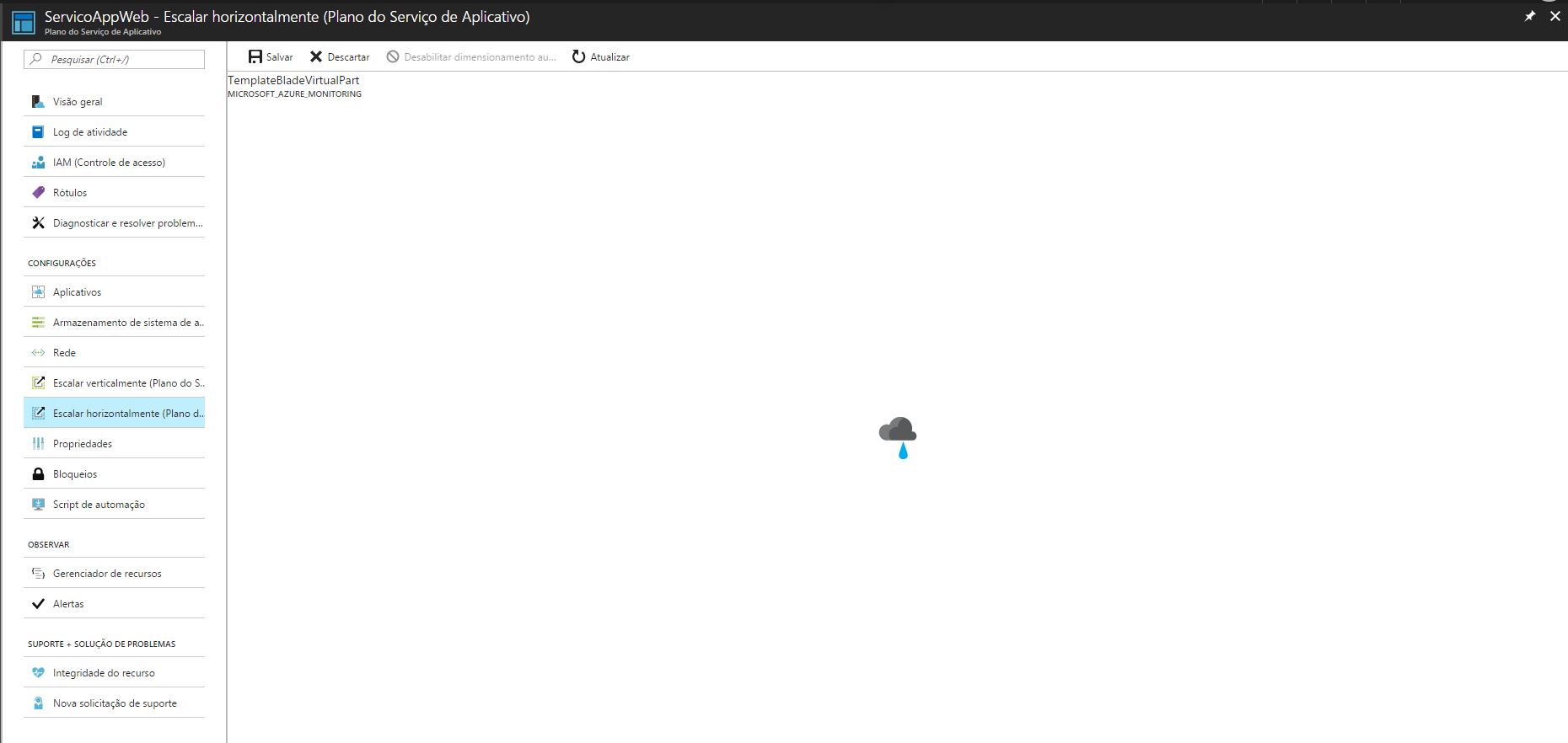 Error trying to scale horizontally in Azure appservice
