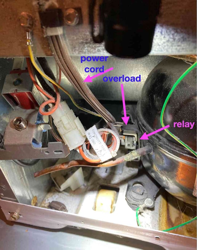 refrigerator Where is the compressor run capacitor on my GE