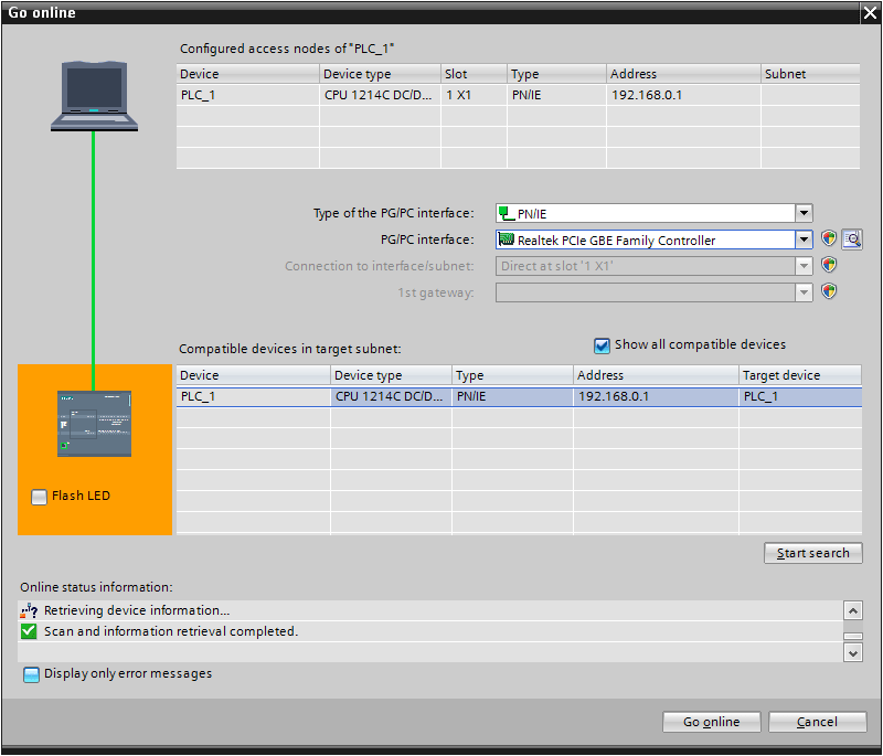 plc Connection and upgrade of project with TIA portal v13 sp1 Stack