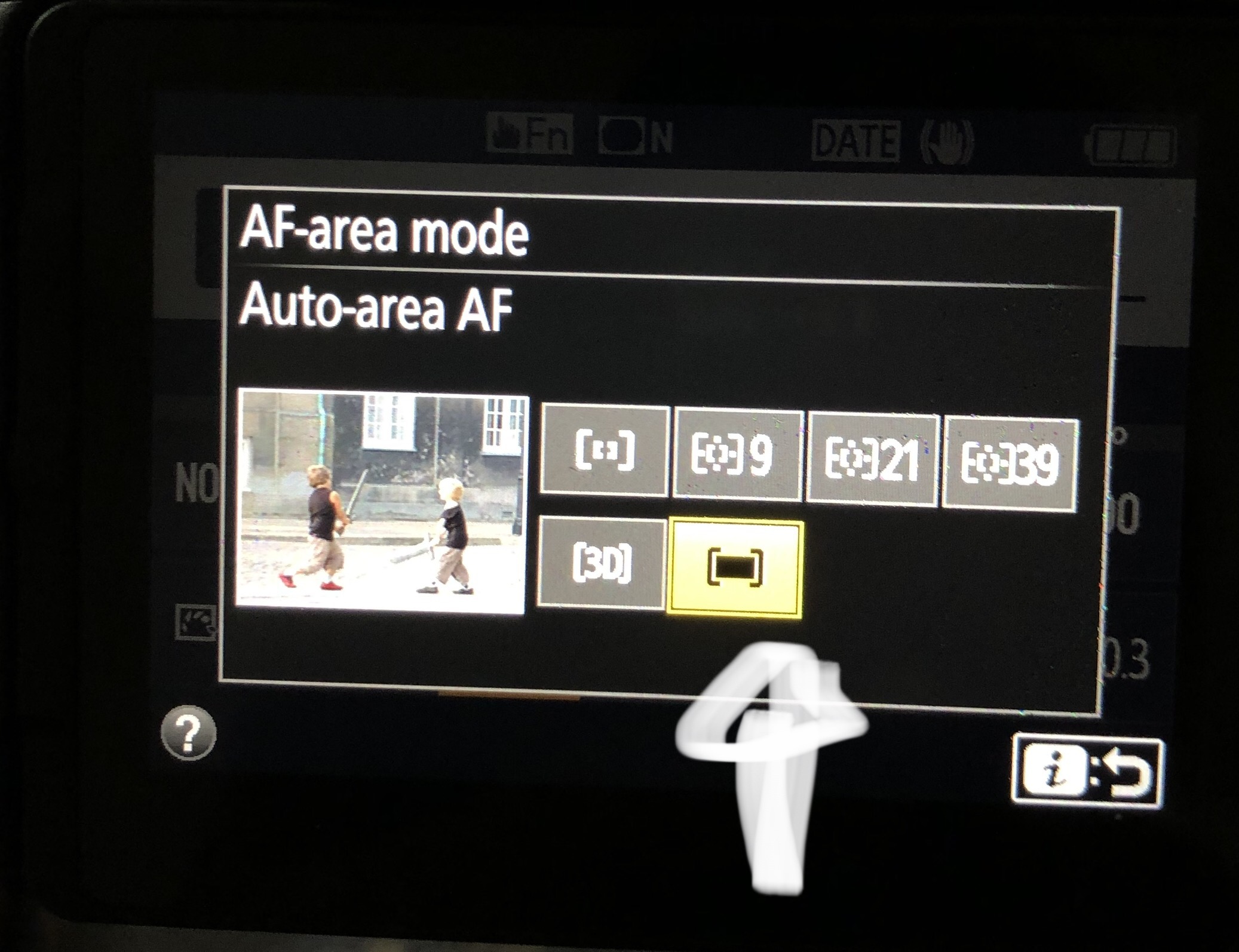 Nikon D5600 AF area mode (no of focus points ) doesn’t work in any of