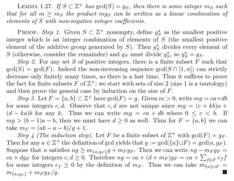 number theory Prove a set of nonnegative integers with greatest