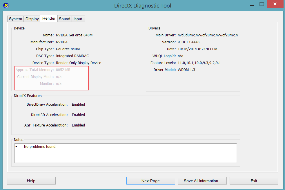 graphics card Windows 8.1 can not detect correctly