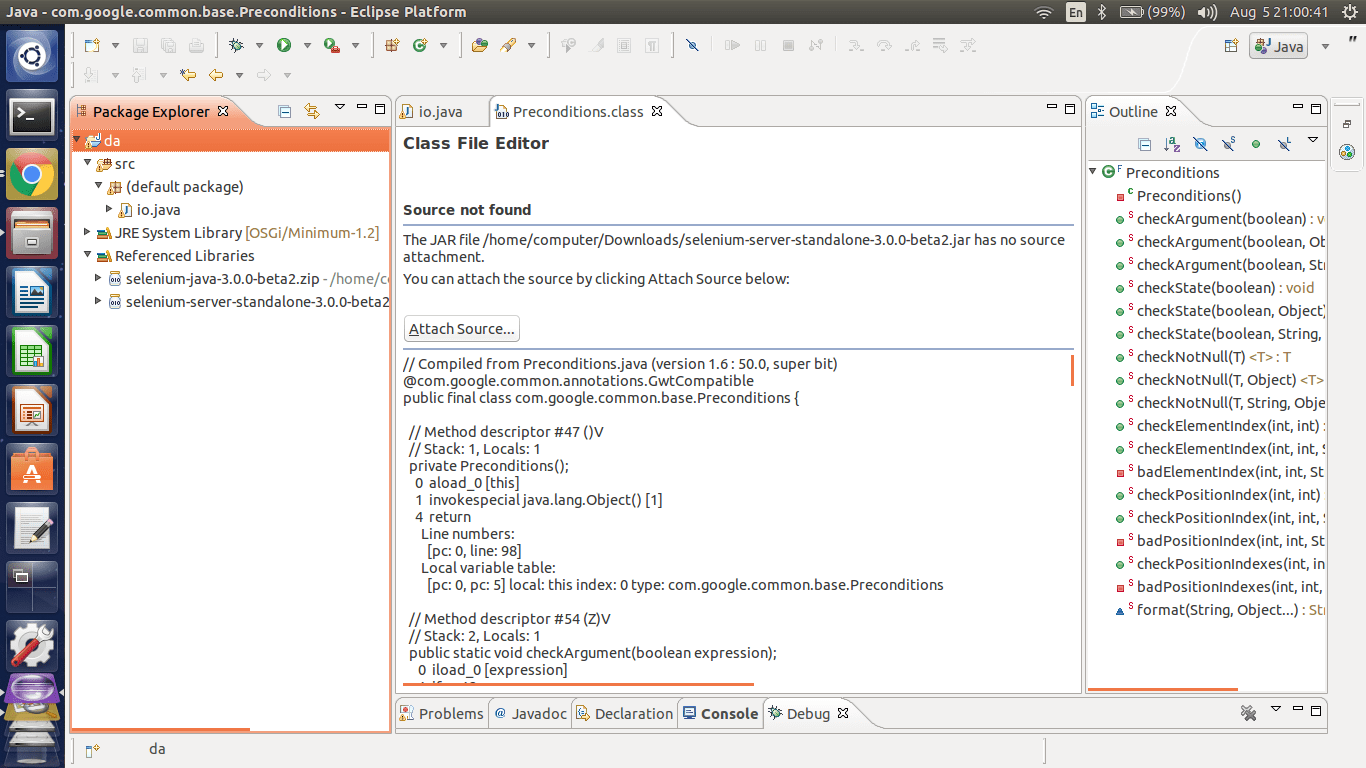 Selenium in java eclipse linux Stack Overflow