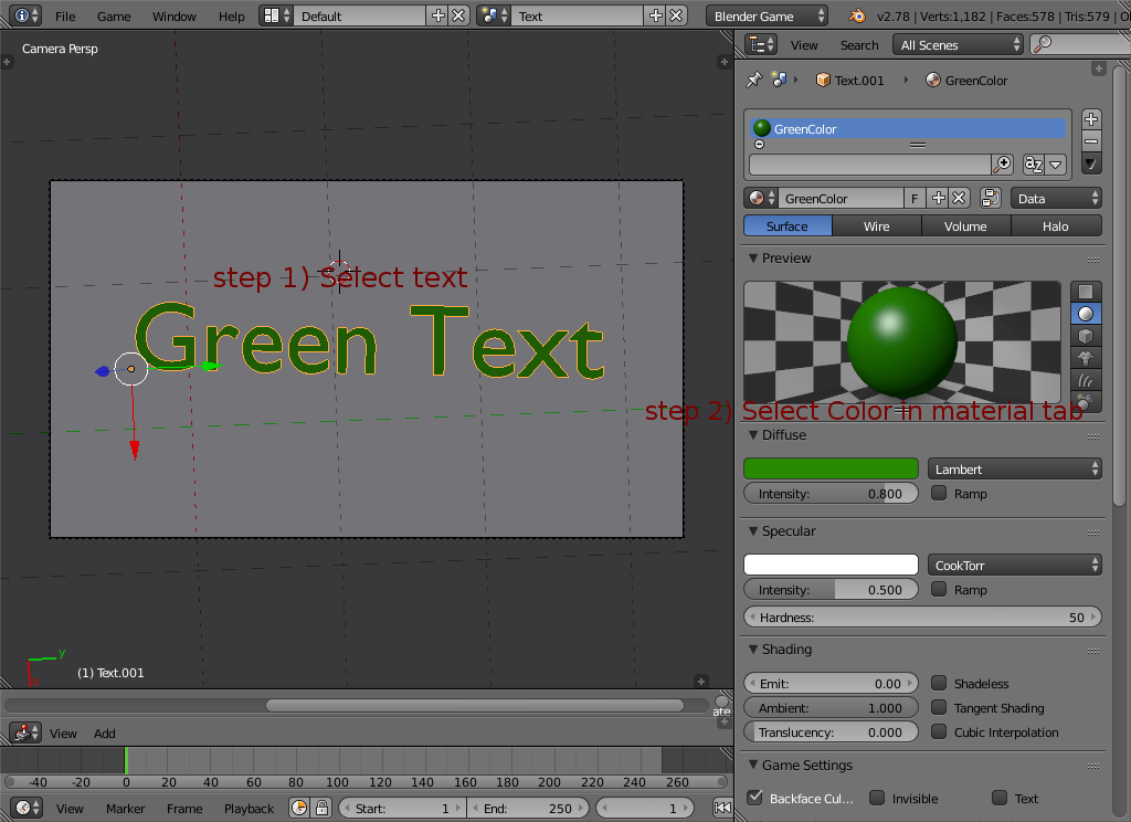 In game engine, all texts change color to white Blender Stack Exchange