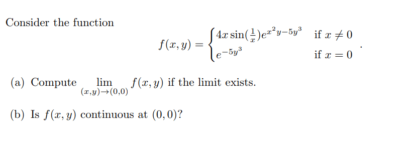 multivariable calculus Limit of MultiVariable Functions