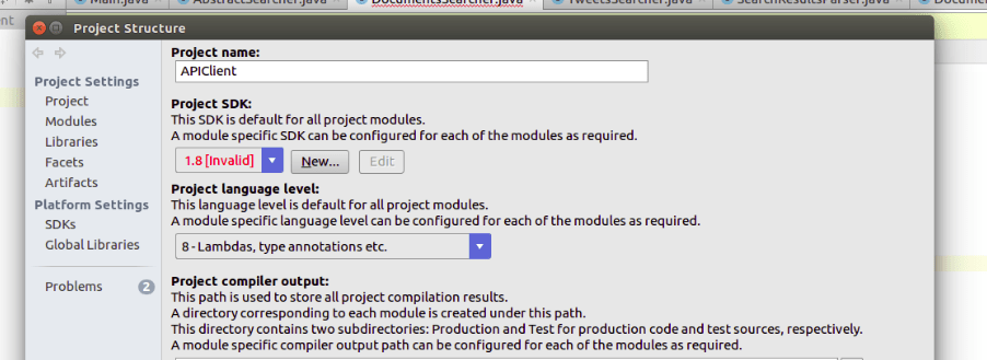 Setting java SDK for IntelliJ project Stack Overflow