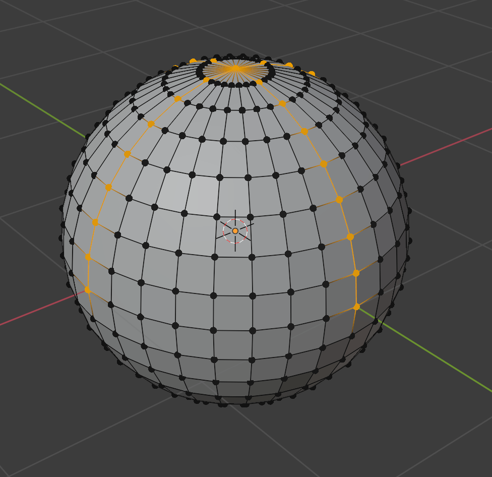 selection tools Select Upper 4 Edges of a UV Sphere Blender Stack