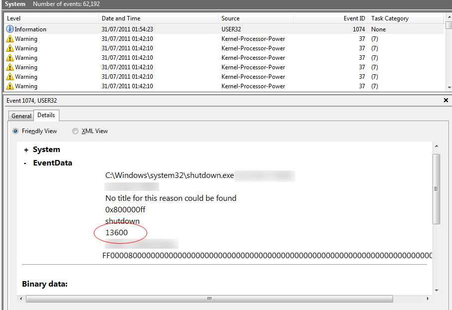 In Windows 7, how do I know when a computer is scheduled to be shutdown