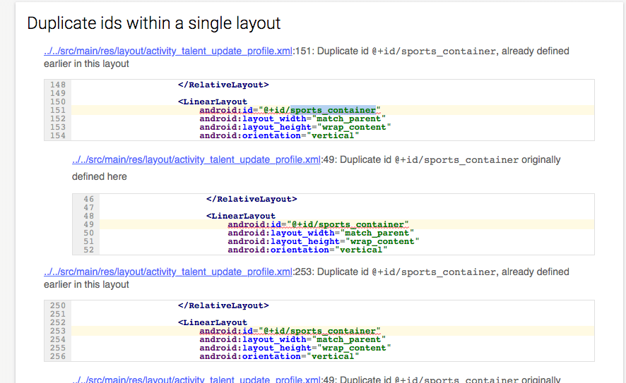 java Lint found a fatal error while assembling a release target