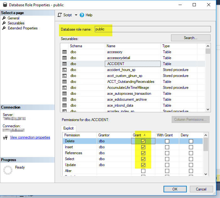 SQL Server Remove public role privileges from login account