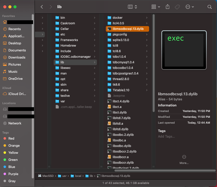 sql server Error nanodbc/nanodbc.cpp983 00000 [unixODBC][Driver