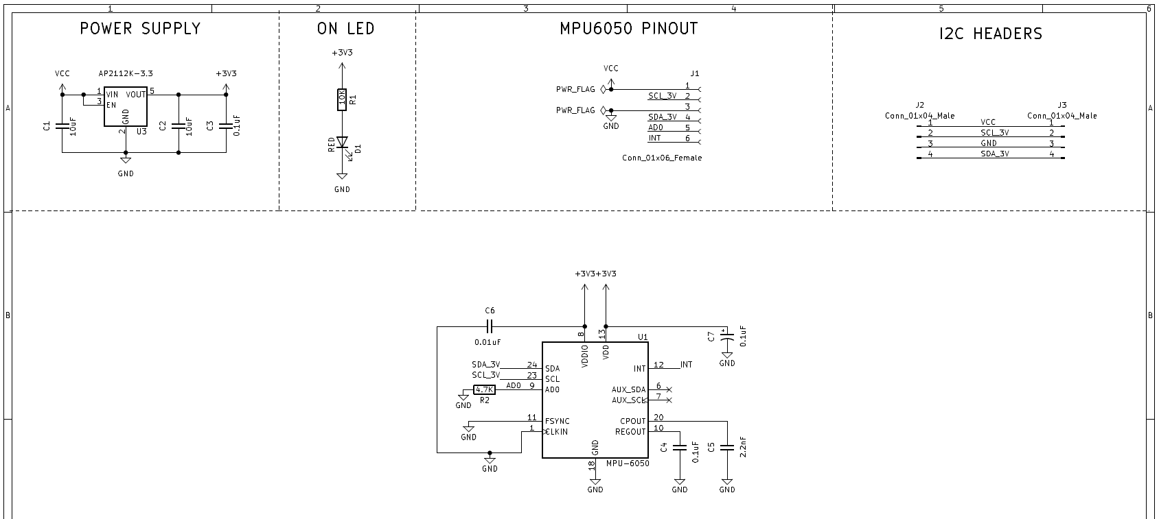 arduino - Required Guidance in Designing MPU6050 I2C Schematic for
