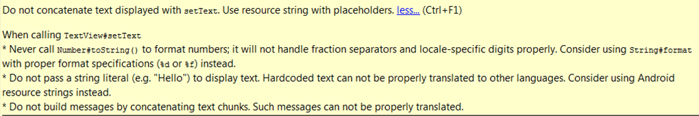 How do I remove concatenate error in Android Studio on an EditText