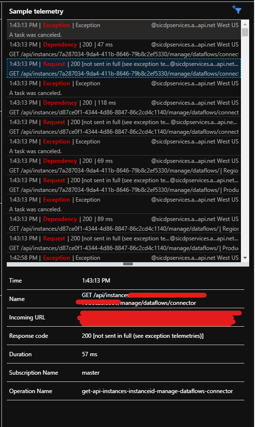 core Azure API management gives 200 [not sent in full (see