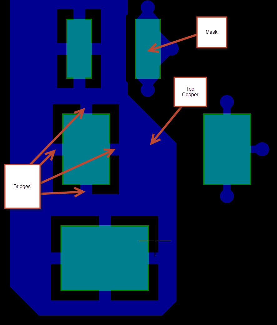 pcb design 'bridges' on a PCB copper layer Electrical Engineering