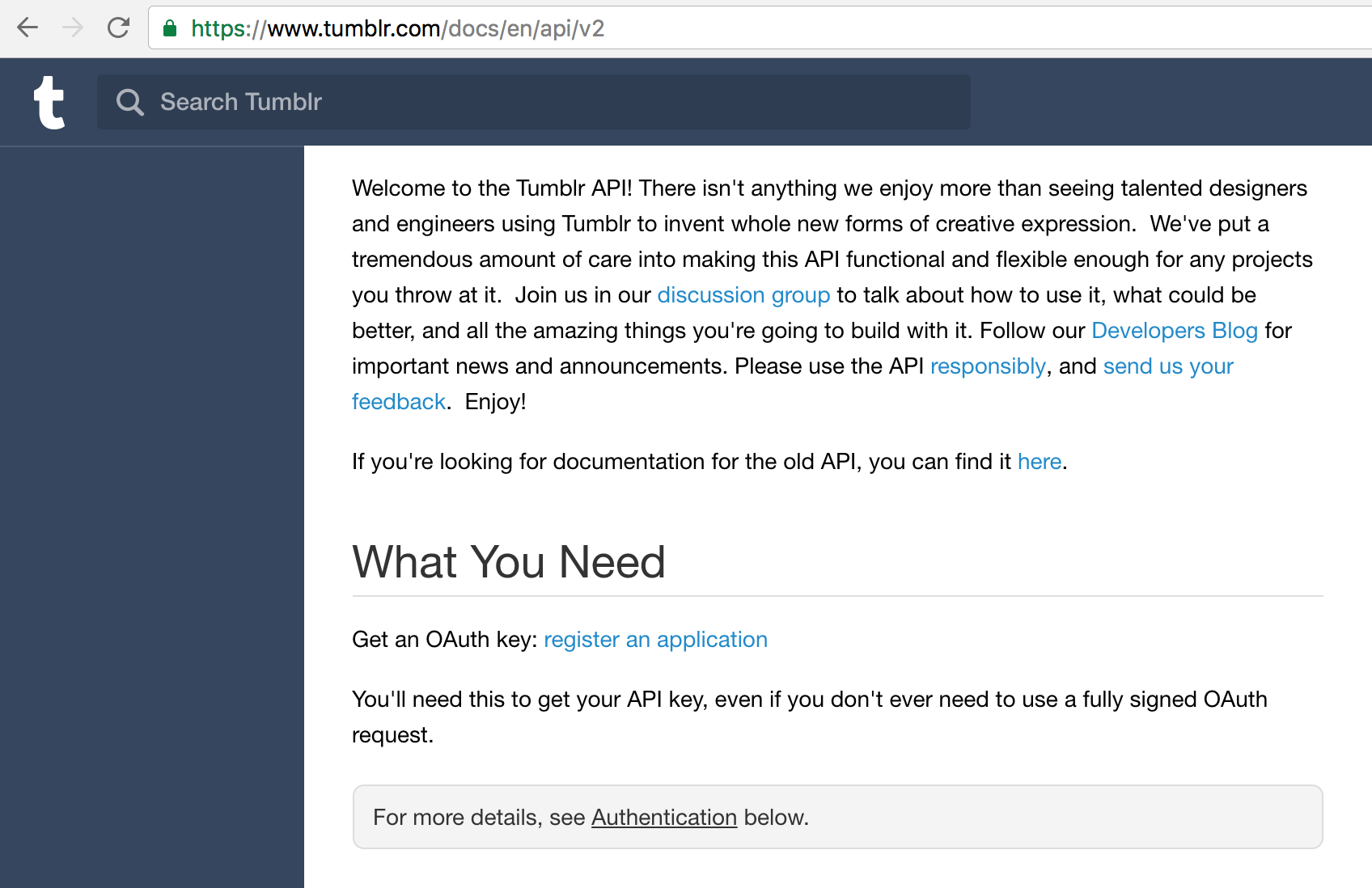 Where is the Tumblr API Key? Stack Overflow