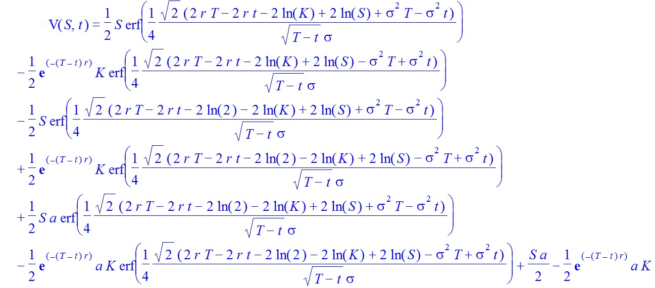 Analytical soluton to the BlackScholes equation with a