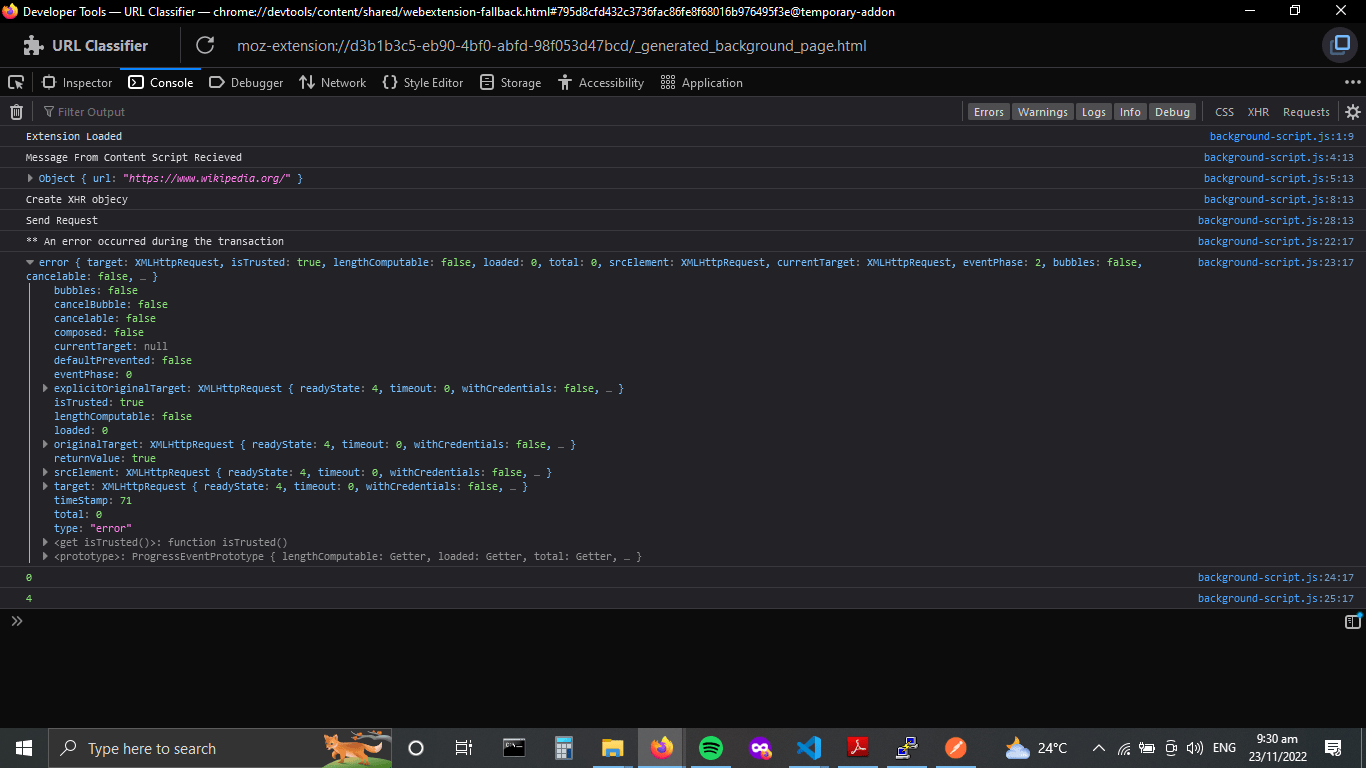 javascript How to debug xhr onerror in firefox Stack Overflow