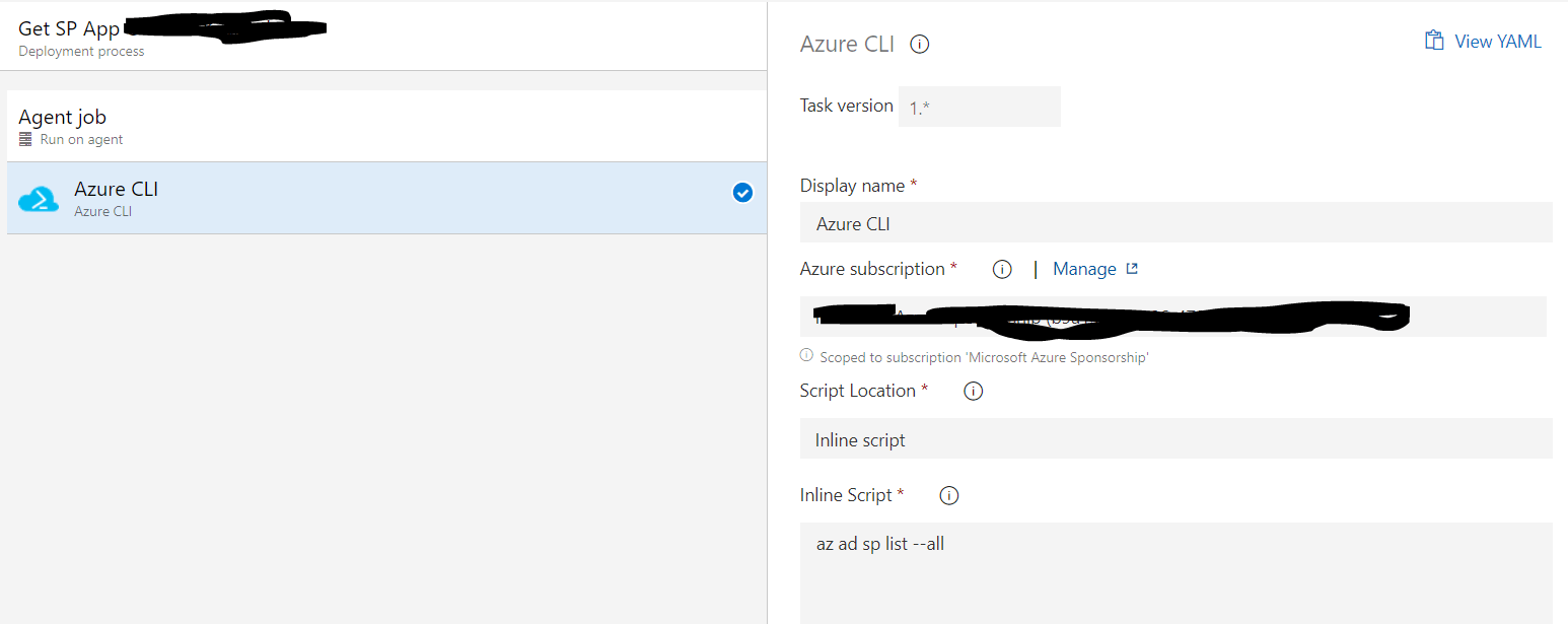 Azure CLI Get Current Service Principal Details in Azure Pipeline