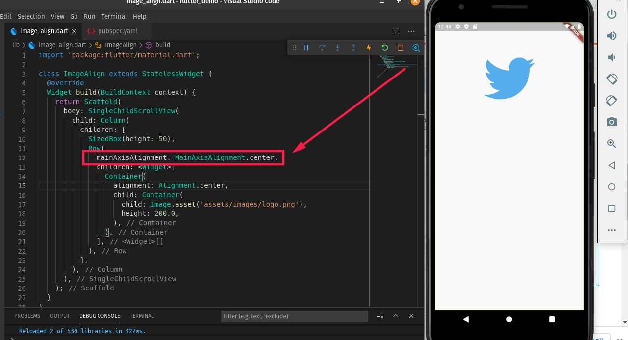 alignment Alignment.center, isnt aligning the image in center