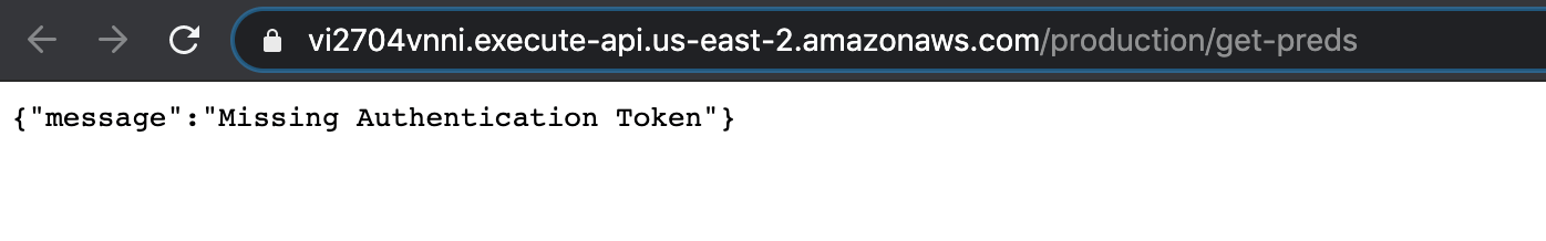 amazon web services AWS API Gateway {"message""Missing