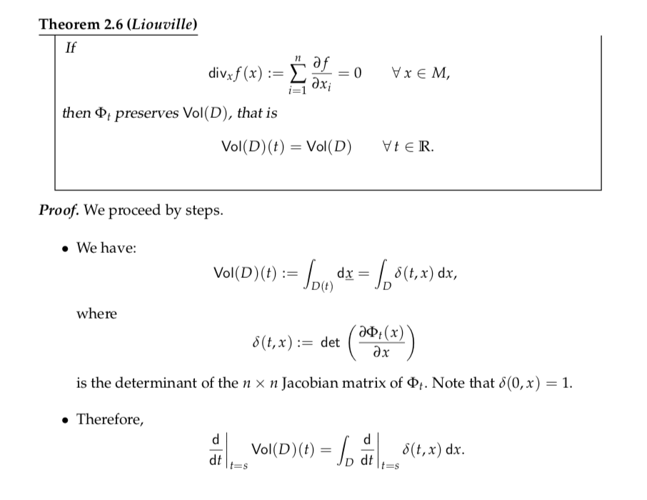 ordinary differential equations Proof of Liouville's theorem for
