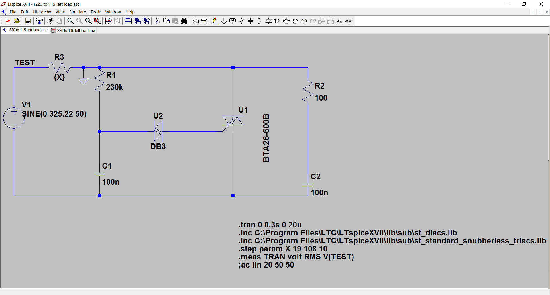 Electrical TRIAC AC dimmer circuitfor resistive loads and dependency