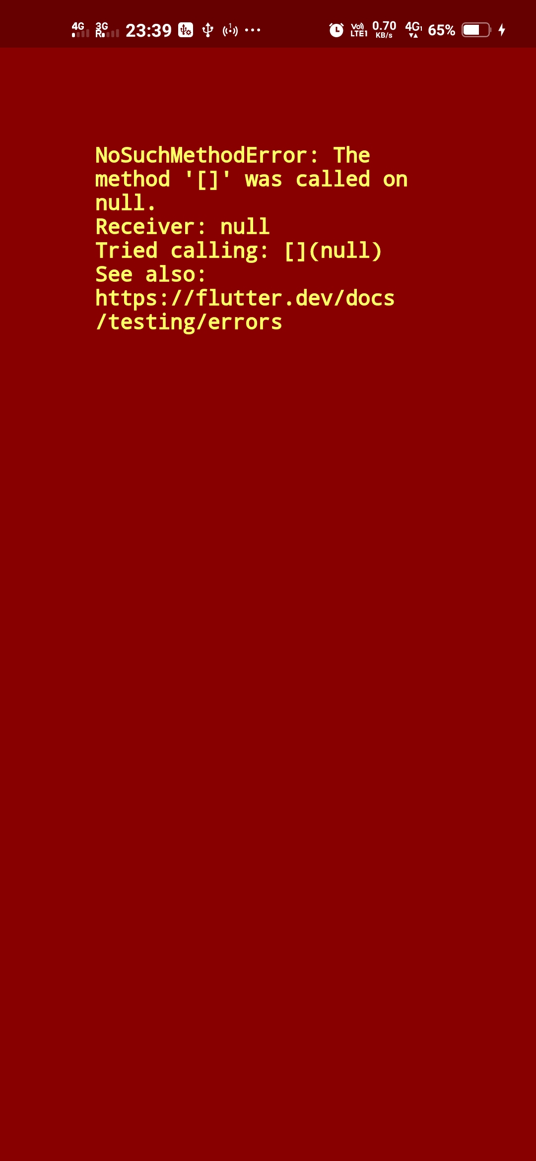 flutter NoSuchMethodError was thrown building Tabs(dirty, state