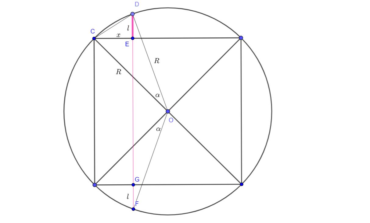 geometry Finding distance between 2 points in circle (edge to point
