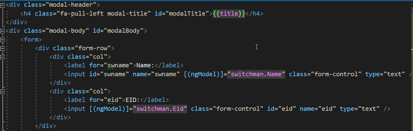 angular HTML tag/element not recognizing "id" attribute of input