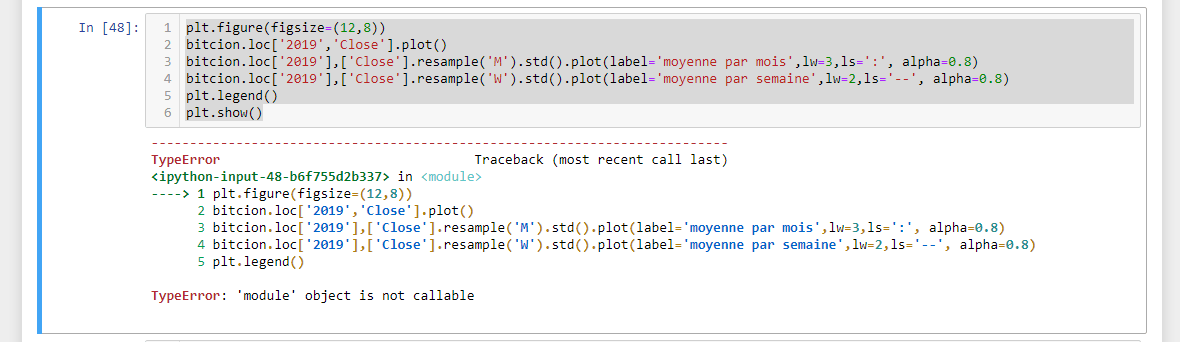 python TypeError 'module' object is not callable with my code
