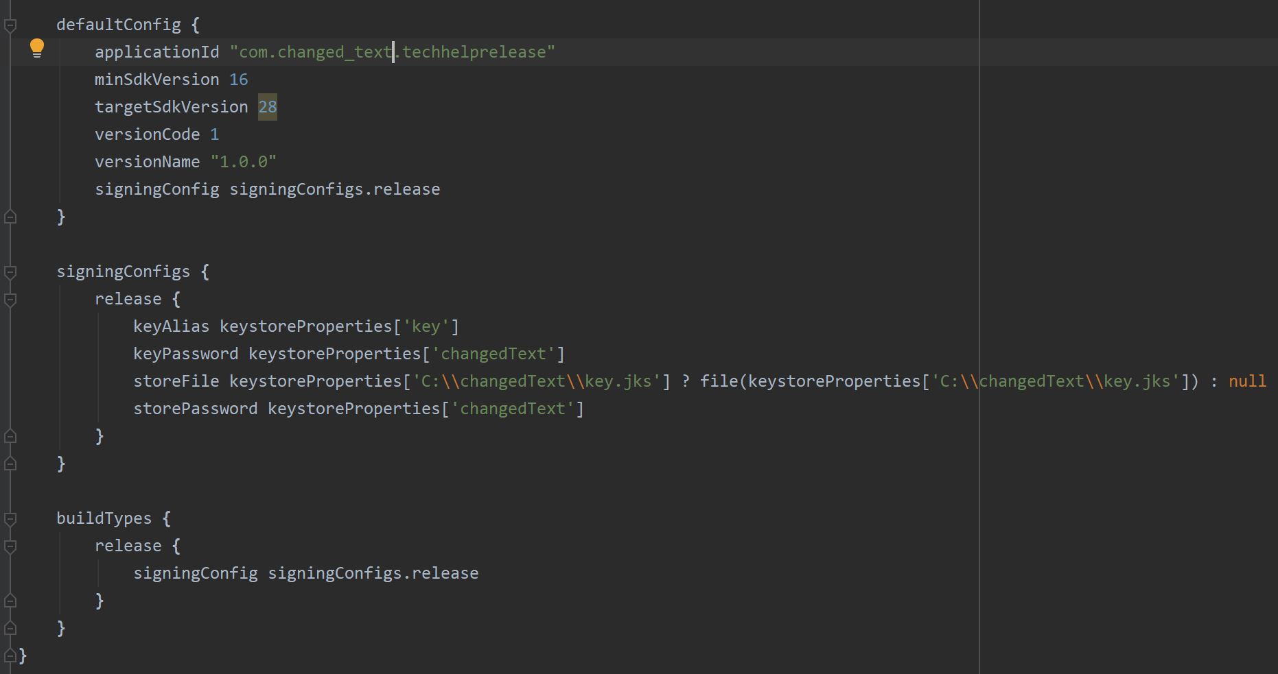How to complete build.gradle file in Android Studio for a Flutter app