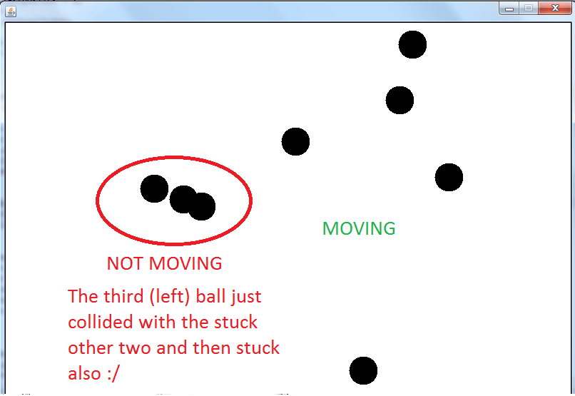 java 2d balls not colliding properly Stack Overflow
