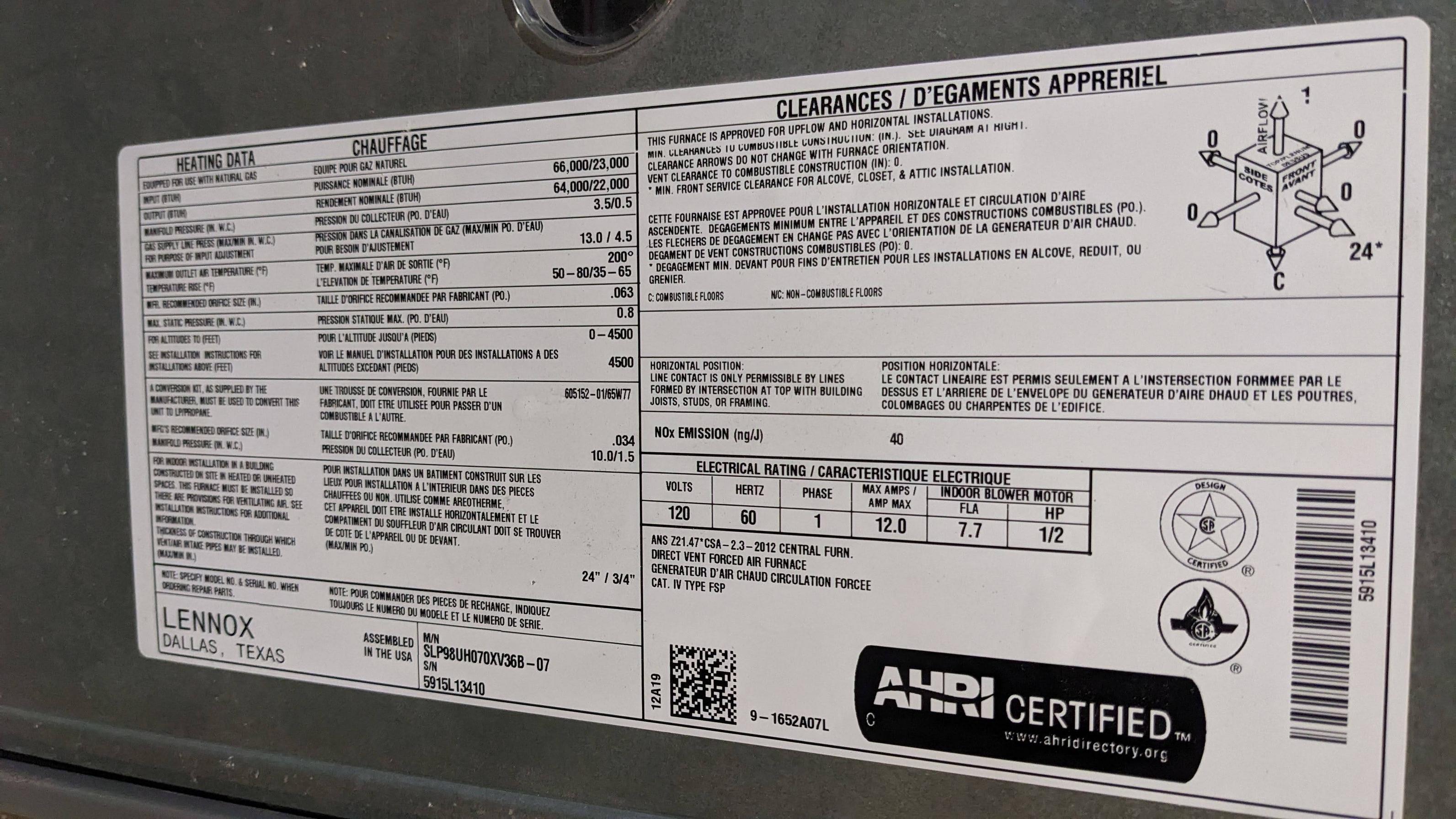 hvac - Troubleshooting Lennox furnace error code E228 -- failed to