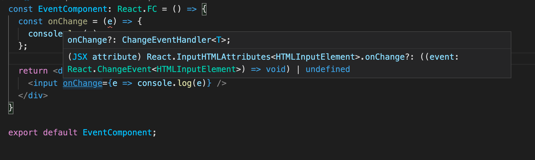 reactjs Parameter 'e' implicitly has an 'any' type React TypeScript