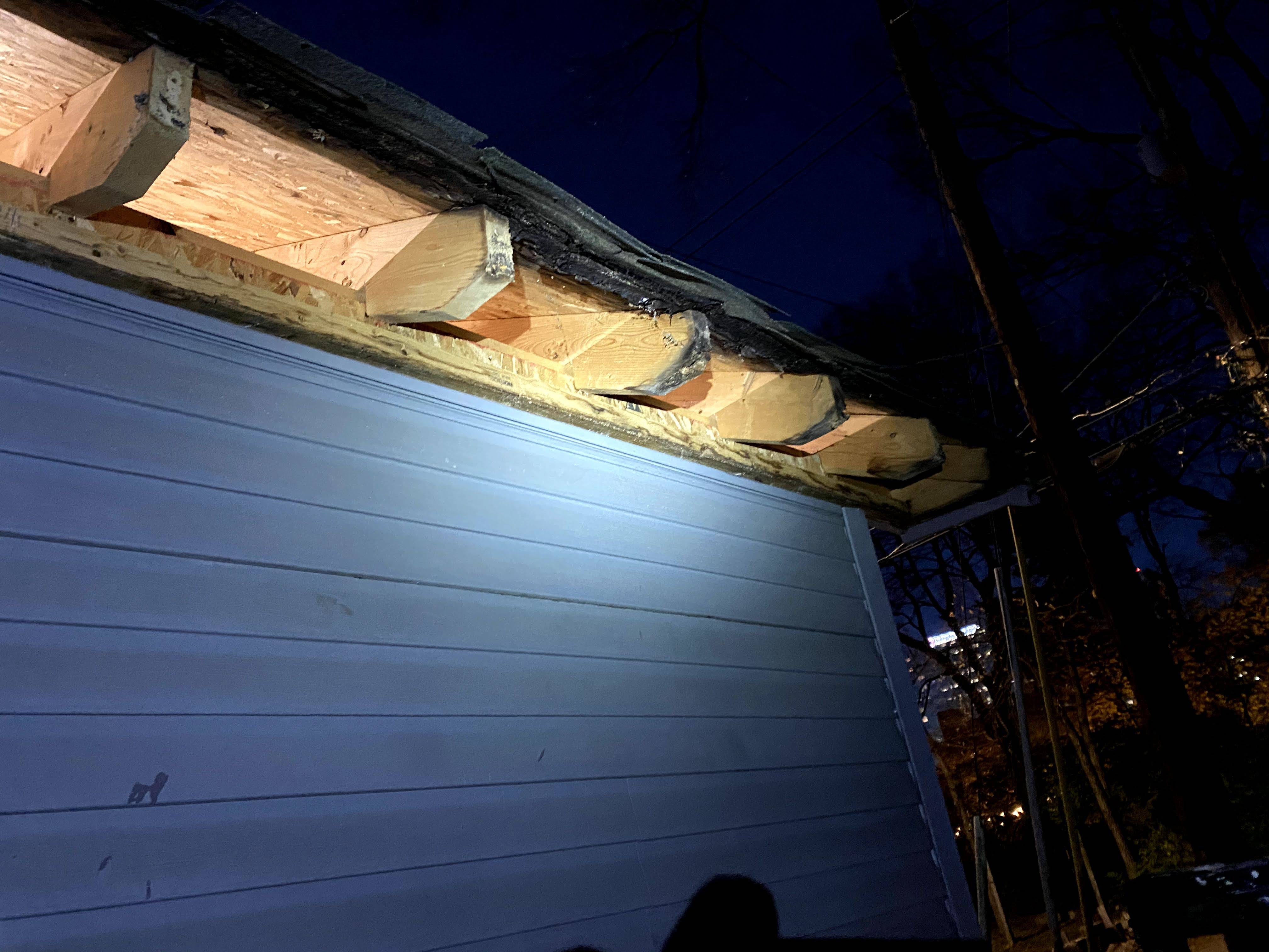 How to properly repair water/bug damaged soffit and roof deck Love