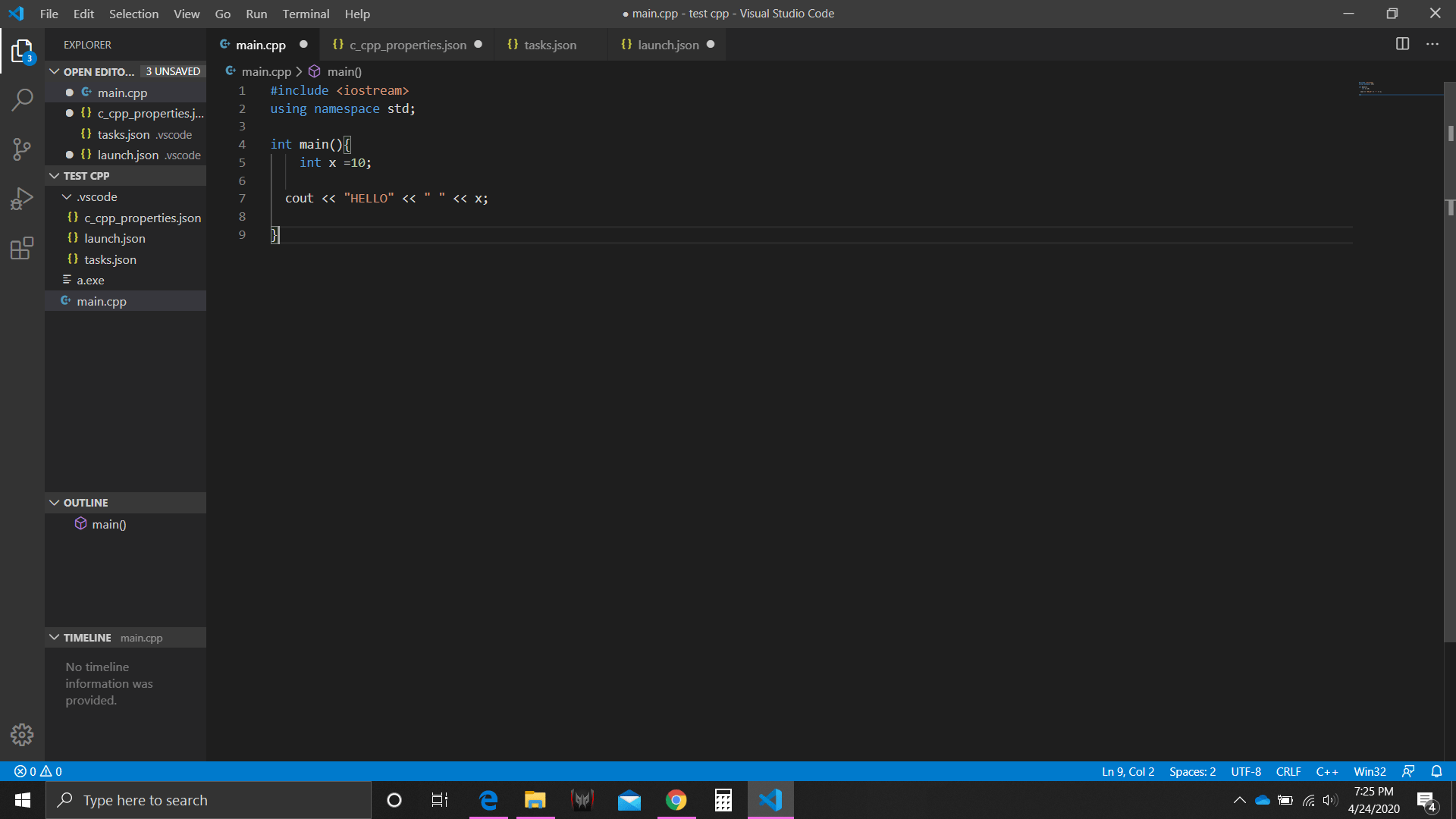 Visual code c++, machine terminal not showing and disappearing Stack Overflow
