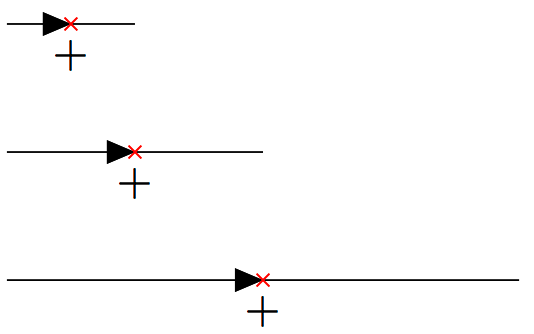 tikz How to place an arrow with label exactly in the middle of a line
