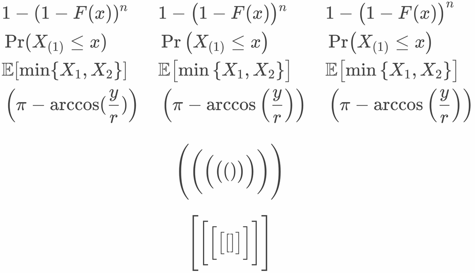 math mode automatic size adjustment for nested parentheses TeX