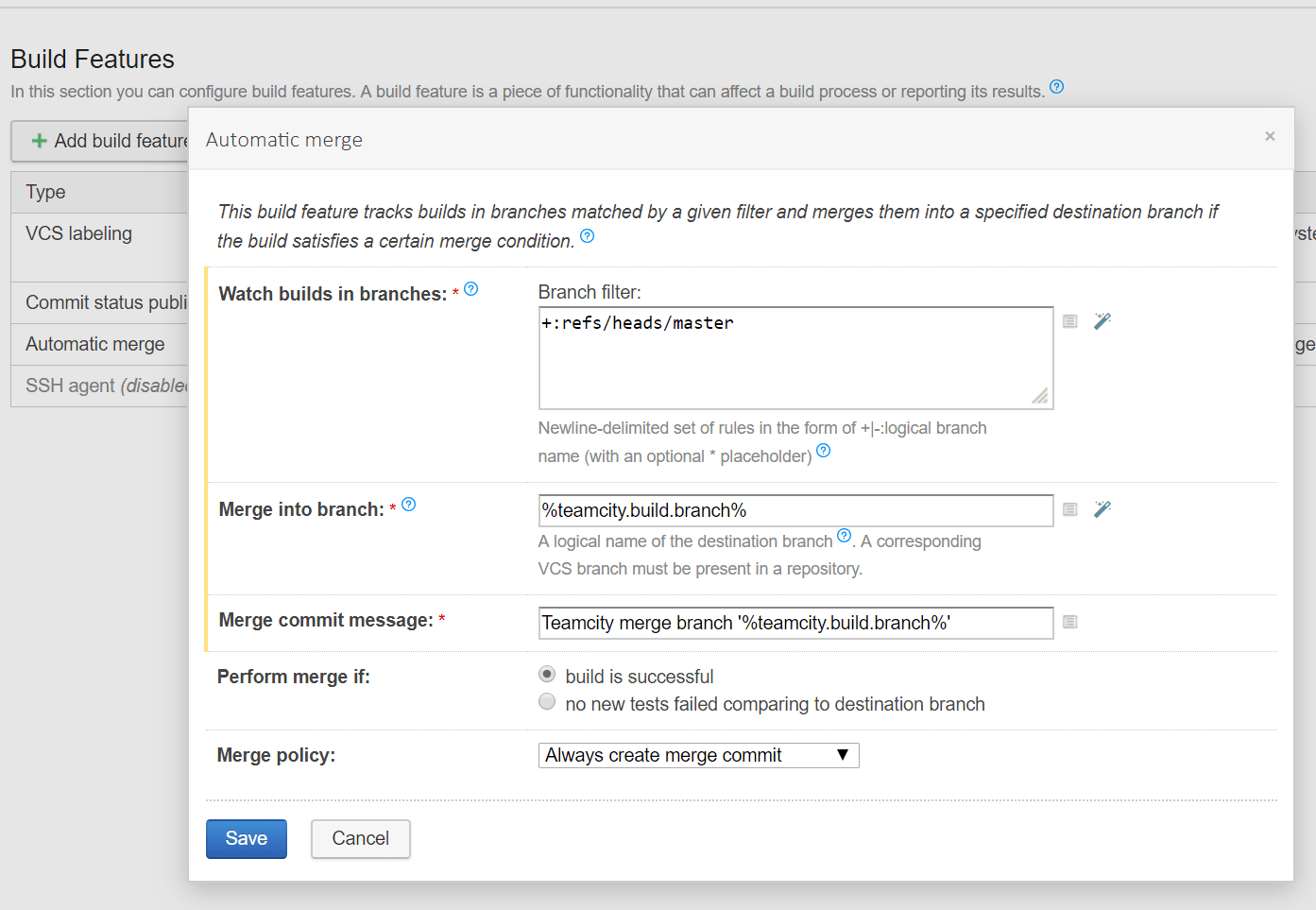 git Bitbucket server and Teamcity How to auto update feature branch