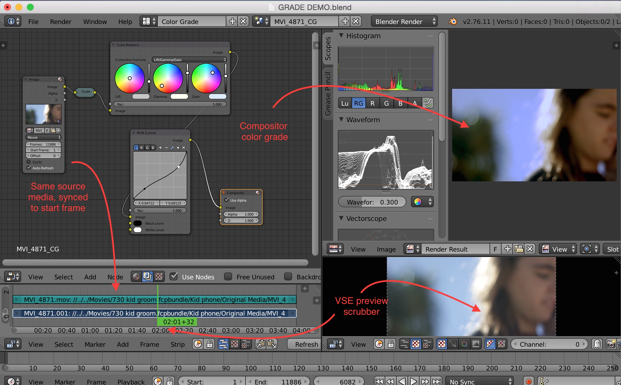 Color correction in the compositor from the video editor Blender Stack Exchange