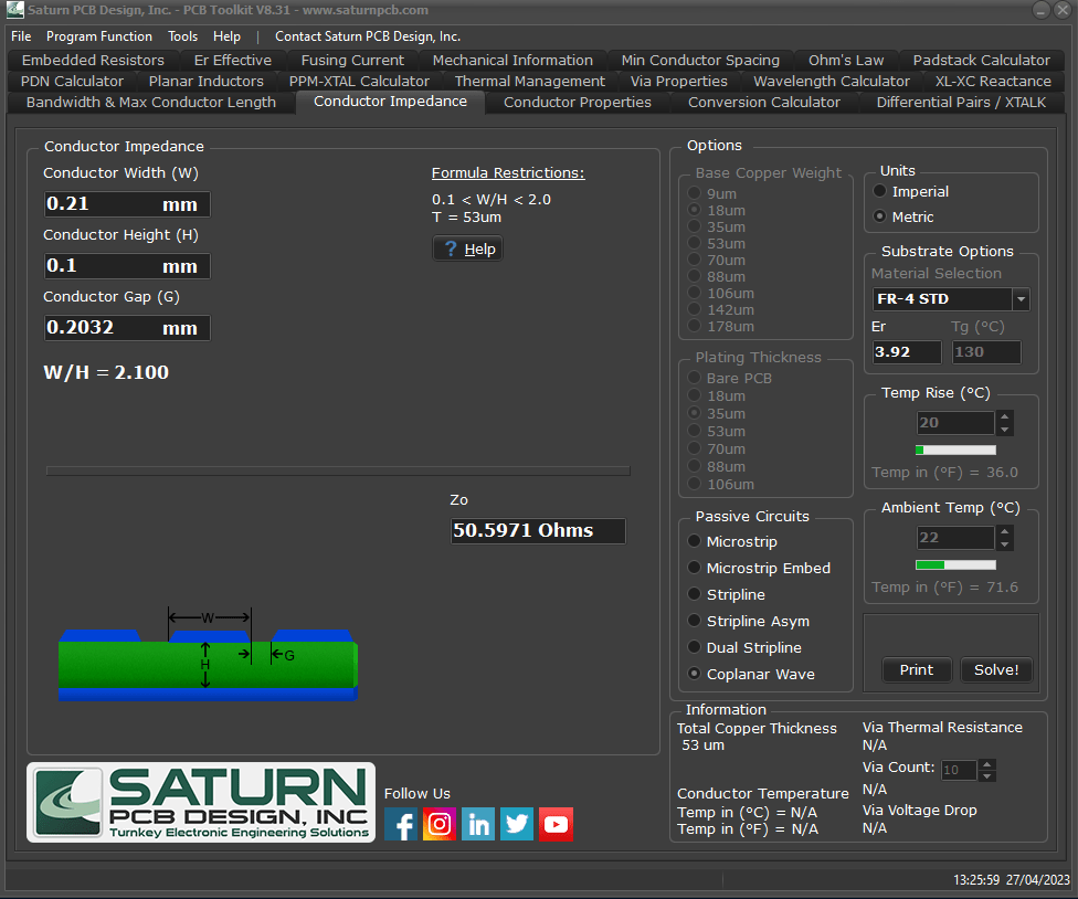 pcb design Calculating losses in PCB RF transmission line