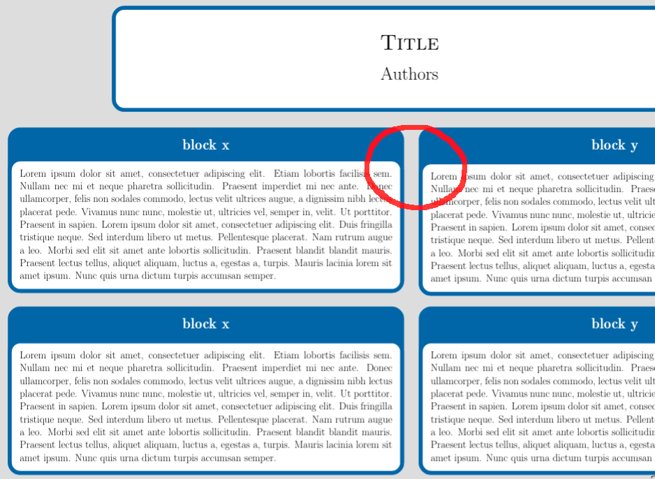 tikzposter How to make vertical space independent of title content