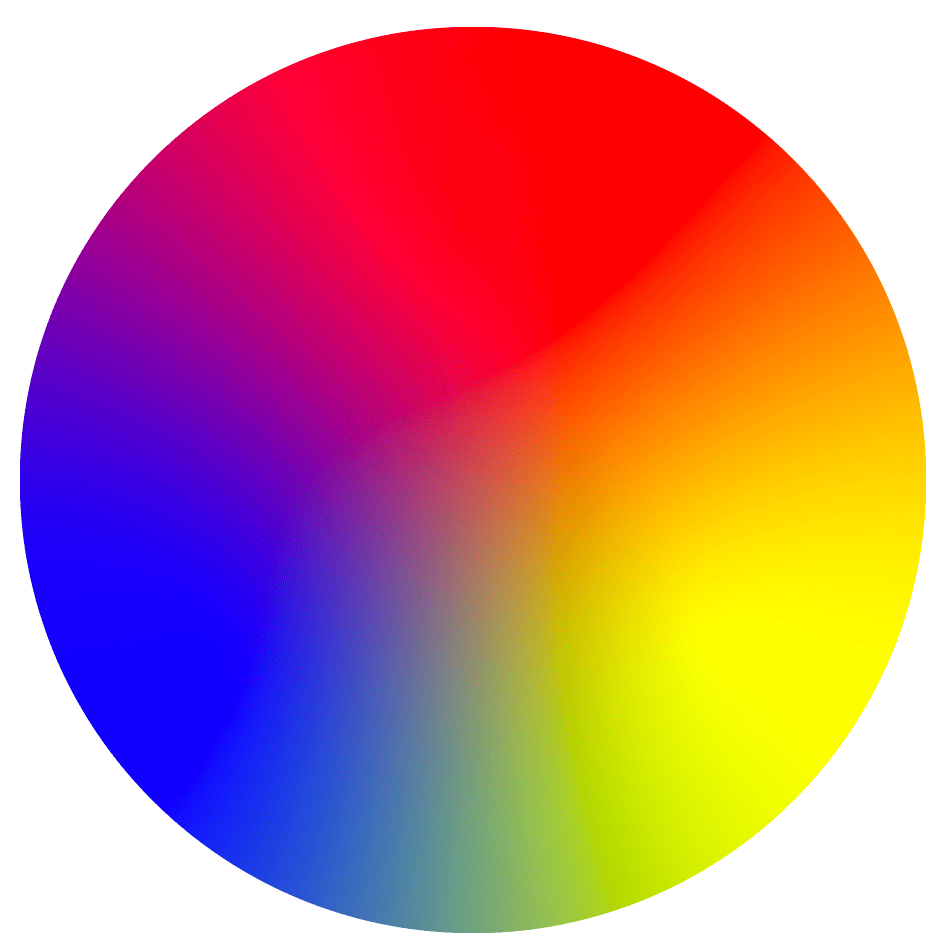 html How to create svg gradient with 3 points set out in a triangle that blend together