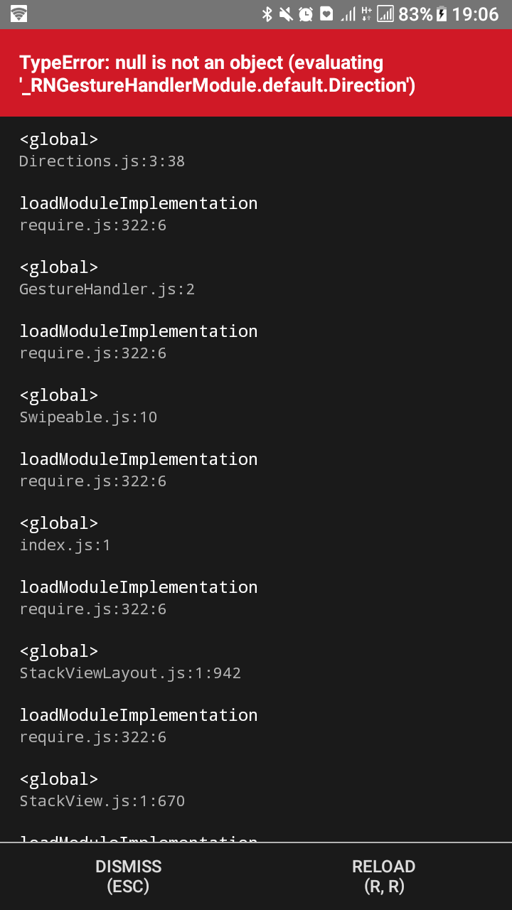 android TypeError null is not an object (evaluating