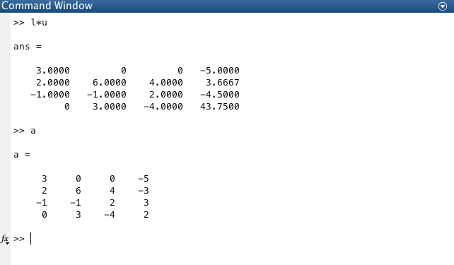 matlab cant find my code error in LU Stack Overflow